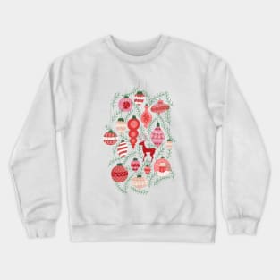 Mid-Century Ornaments in Mint + Red Crewneck Sweatshirt